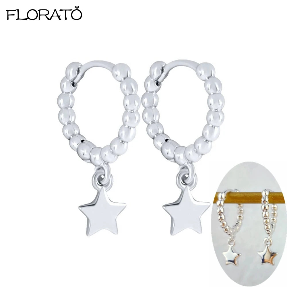 2025 New Gold Color Smooth Small Circle Earrings for Women 925 Sterling Silver Needle Trend Pendant Earrings Party Jewelry Gift