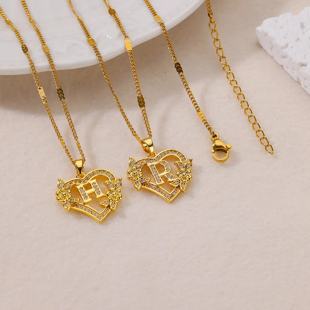 Pendentif Cœur Initial (Personnalisable)