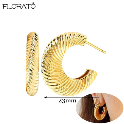 2025 New Gold Color Smooth Small Circle Earrings for Women 925 Sterling Silver Needle Trend Pendant Earrings Party Jewelry Gift