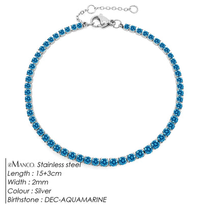 eManco Stainless Steel Gold Plated Sparkling Bracelet High Quality White Zirconia Single Row Simple Accessory For Girls