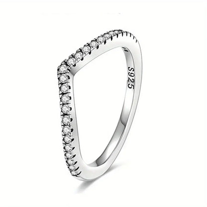 Original 925 Sterling Silver Princess Crown Moon Star Heart Bow Shell Crystal Rings Women Valentine's Birthday Gifts DIY Jewelry