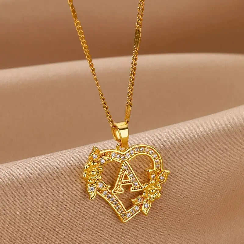 Pendentif Cœur Initial (Personnalisable)
