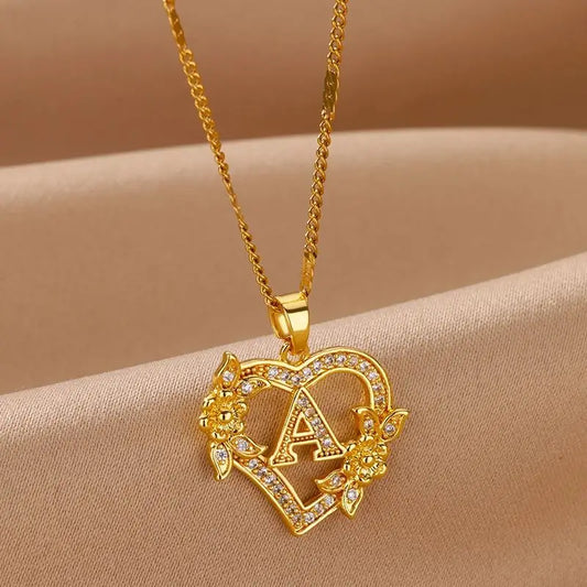 Pendentif Cœur Initial (Personnalisable)