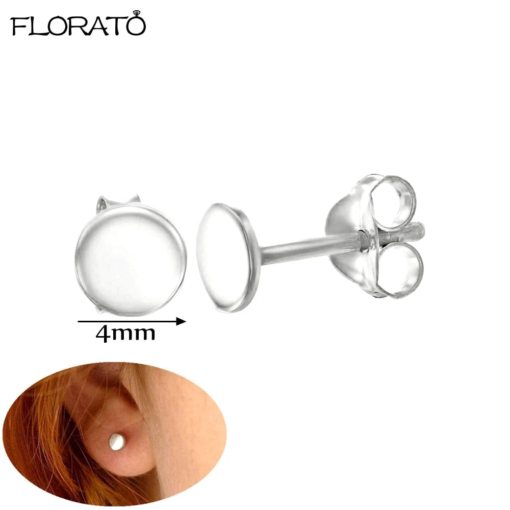 2025 New Gold Color Smooth Small Circle Earrings for Women 925 Sterling Silver Needle Trend Pendant Earrings Party Jewelry Gift