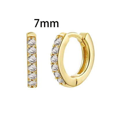 New Design Stainless Steel Cubic Zirconia Chain Hoop Earring For Women Square Water Drop Punk Cartilage Earring Piercing Jewelry