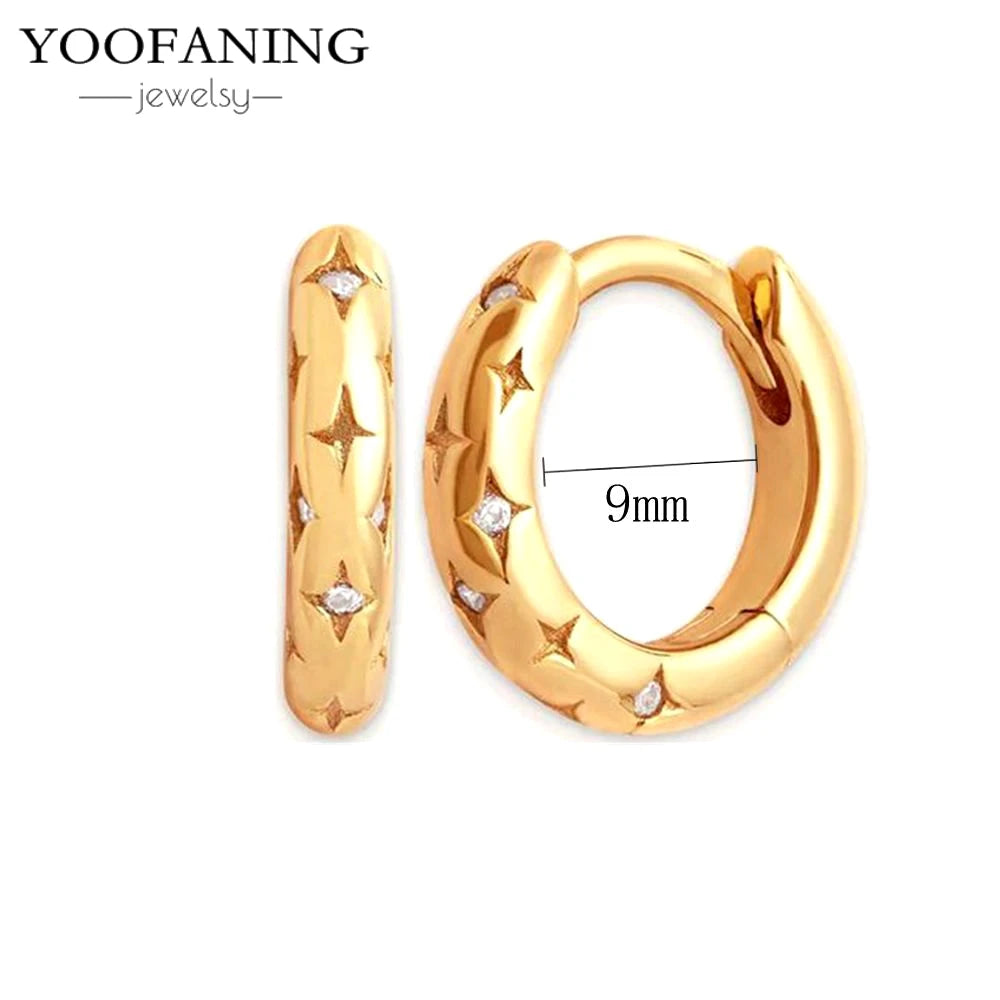 2025 New  925 Sterling Silver Needle Classic Retro Gold and Silver Ring Shaped Women's Large Earrings Party Luxury Jewelry Gifts