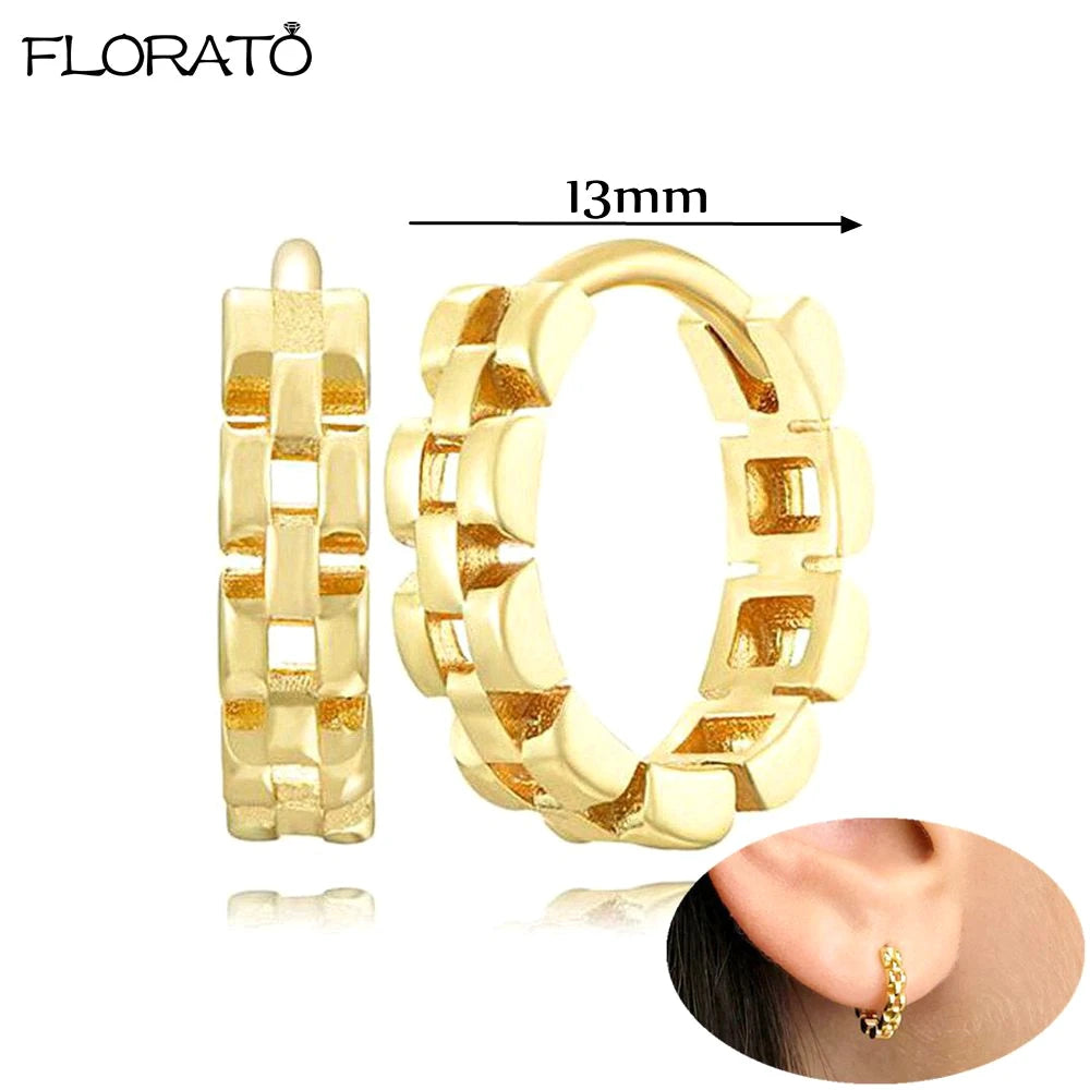 2025 New Gold Color Smooth Small Circle Earrings for Women 925 Sterling Silver Needle Trend Pendant Earrings Party Jewelry Gift