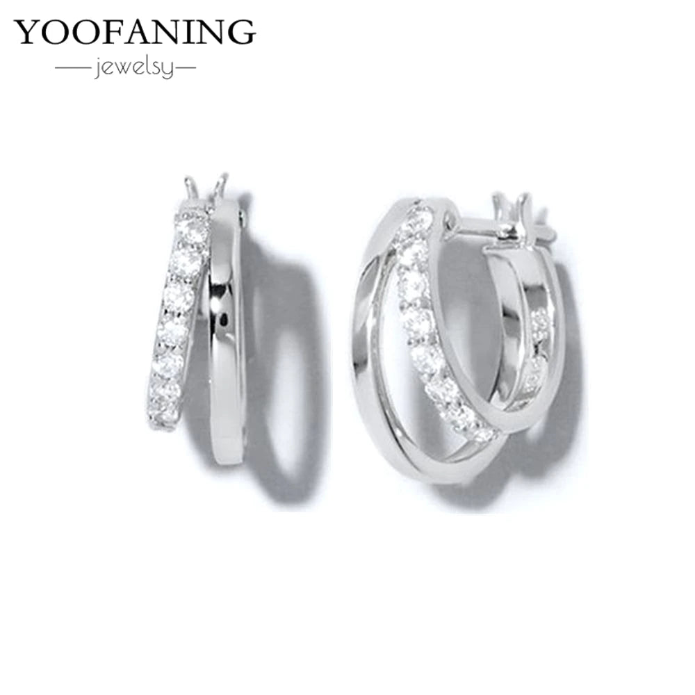 2025 New  925 Sterling Silver Needle Classic Retro Gold and Silver Ring Shaped Women's Large Earrings Party Luxury Jewelry Gifts