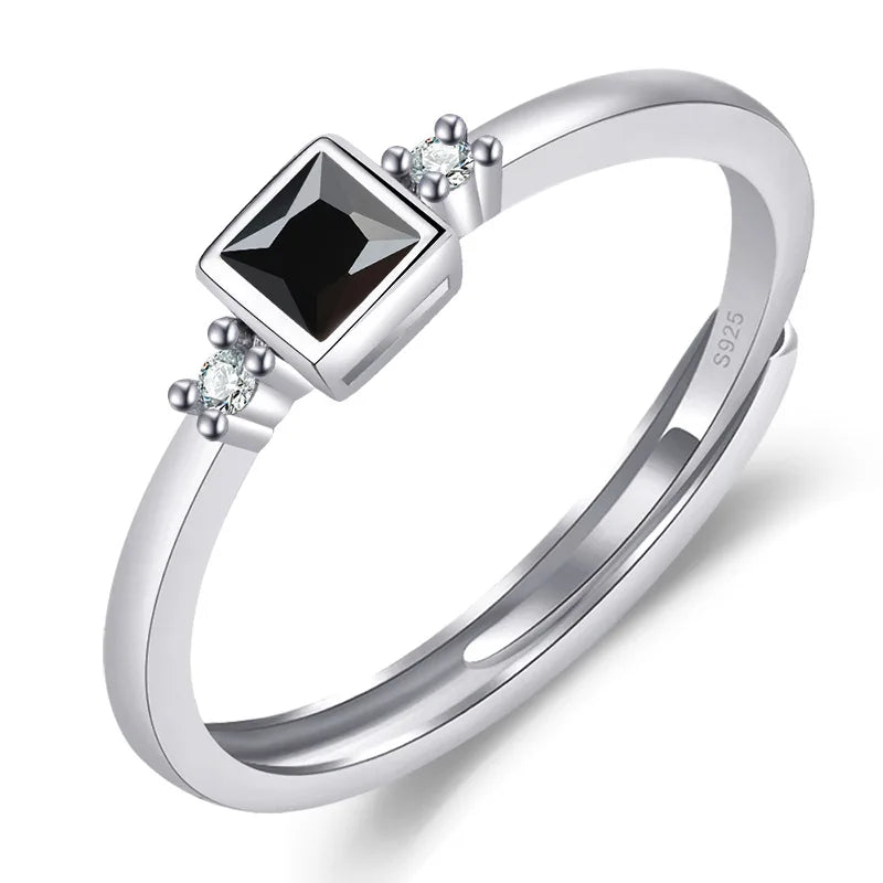 Original 925 Sterling Silver Ring High Quality Adjustable Opening AAA Zircon For Women Wedding Fine Fashion Jewelry Gift