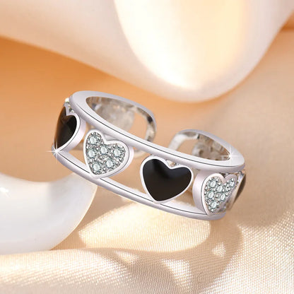 Original 925 Sterling Silver Ring High Quality Adjustable Opening AAA Zircon For Women Wedding Fine Fashion Jewelry Gift