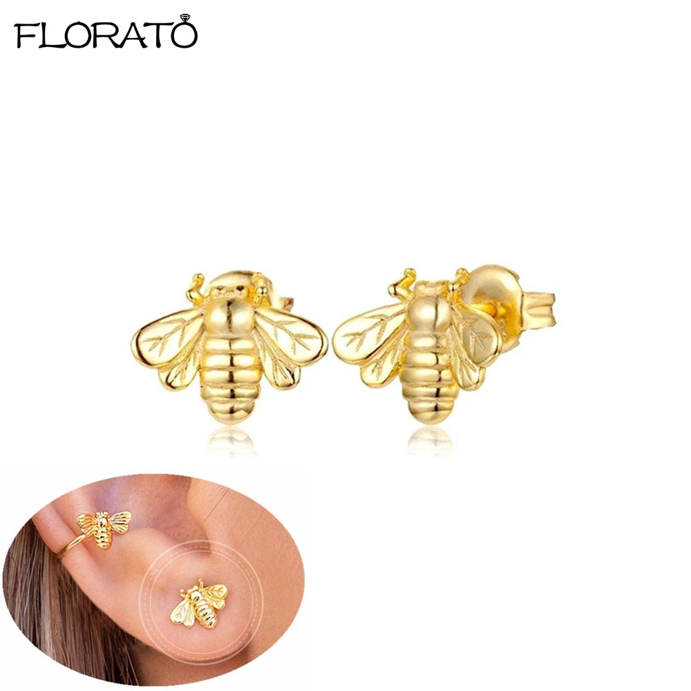 2025 New Gold Color Smooth Small Circle Earrings for Women 925 Sterling Silver Needle Trend Pendant Earrings Party Jewelry Gift