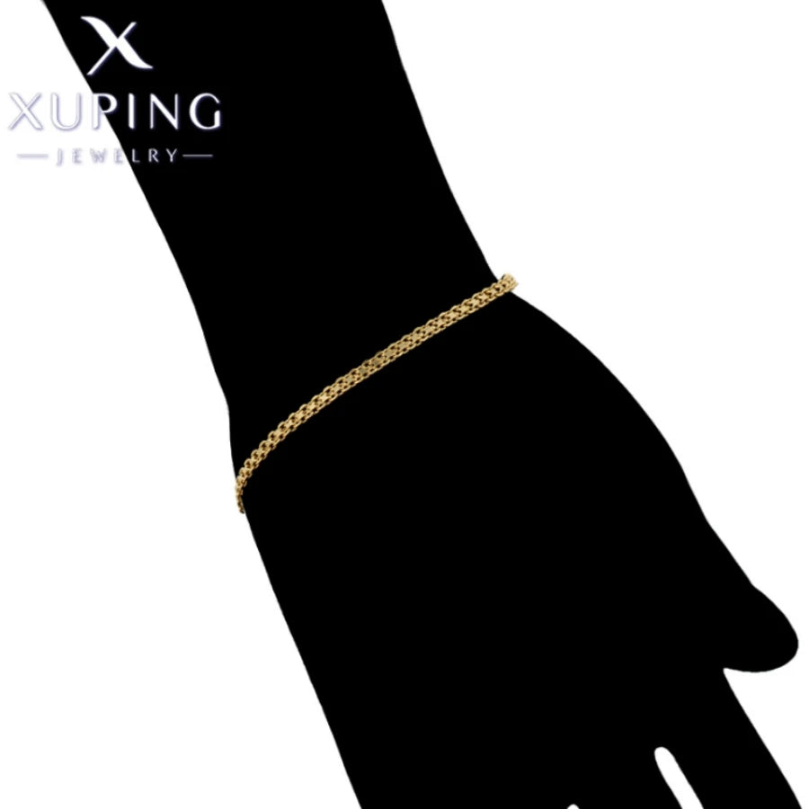 Xuping Jewelry Trendy Exquisite Elegant Style Women's Bracelets Light Gold Color Birthday Christmas Girl Gift X000979197