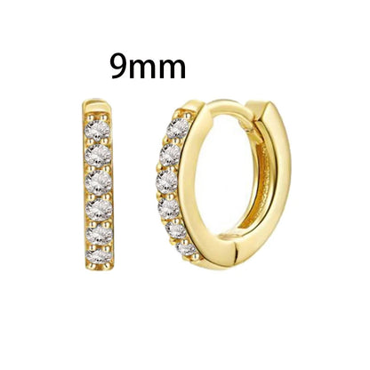 New Design Stainless Steel Cubic Zirconia Chain Hoop Earring For Women Square Water Drop Punk Cartilage Earring Piercing Jewelry
