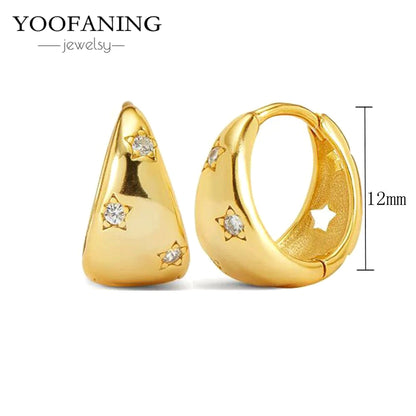 2025 New  925 Sterling Silver Needle Classic Retro Gold and Silver Ring Shaped Women's Large Earrings Party Luxury Jewelry Gifts