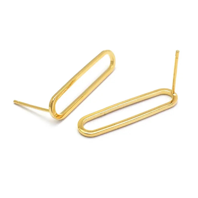 18K Gold Color Brass Round Circle Irregular Oval Rectangle Stud Earrings High Quality Diy Jewelry Earrings Accessories for Women