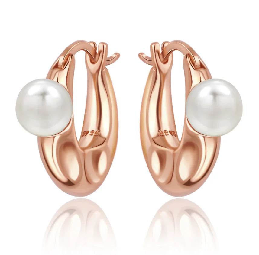 New Original 925 Sterling Silver Pearl Set Charms Ring Heart Earrings Beads Romantic Pendant Fit Bracelets Necklace Jewelry Gift