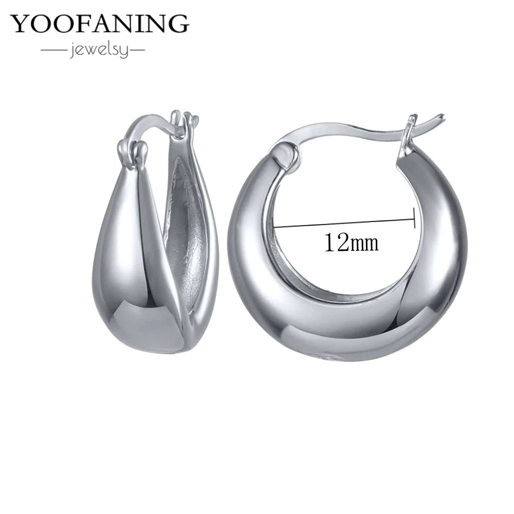2025 New  925 Sterling Silver Needle Classic Retro Gold and Silver Ring Shaped Women's Large Earrings Party Luxury Jewelry Gifts