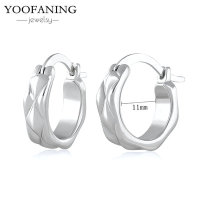 2025 New  925 Sterling Silver Needle Classic Retro Gold and Silver Ring Shaped Women's Large Earrings Party Luxury Jewelry Gifts