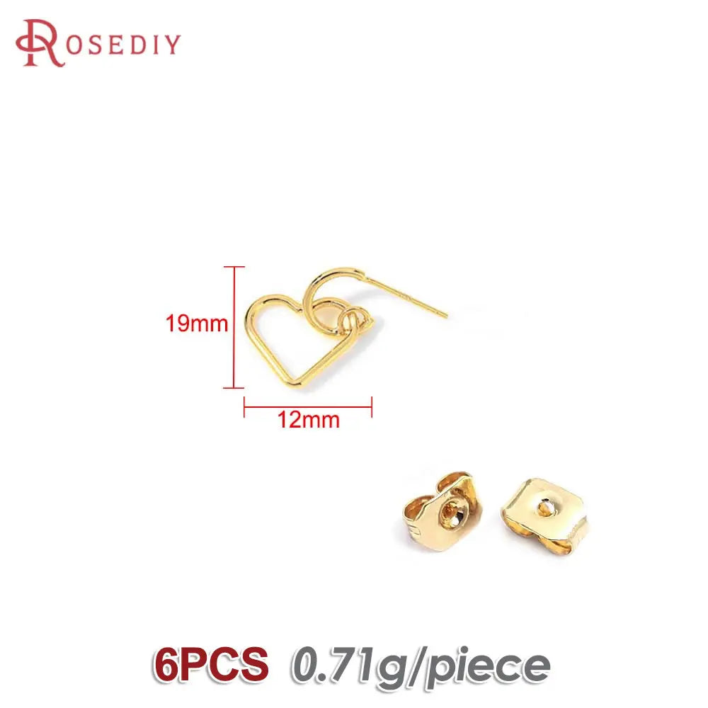 18K Gold Color Brass Round Circle Irregular Oval Rectangle Stud Earrings High Quality Diy Jewelry Earrings Accessories for Women