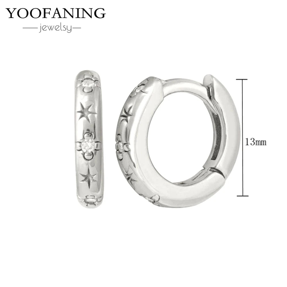 2025 New  925 Sterling Silver Needle Classic Retro Gold and Silver Ring Shaped Women's Large Earrings Party Luxury Jewelry Gifts