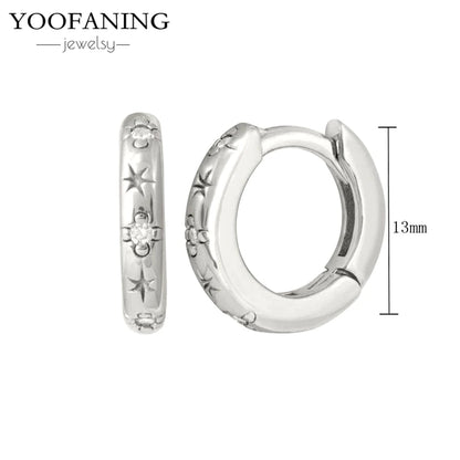 2025 New  925 Sterling Silver Needle Classic Retro Gold and Silver Ring Shaped Women's Large Earrings Party Luxury Jewelry Gifts