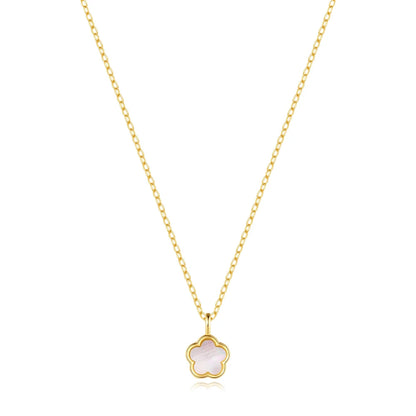 AIDE 925 Sterling Silver Flower Shell With Zircon Necklace For Women Design Delicate Zircon Adjustable Exquisite Chains Jewelry