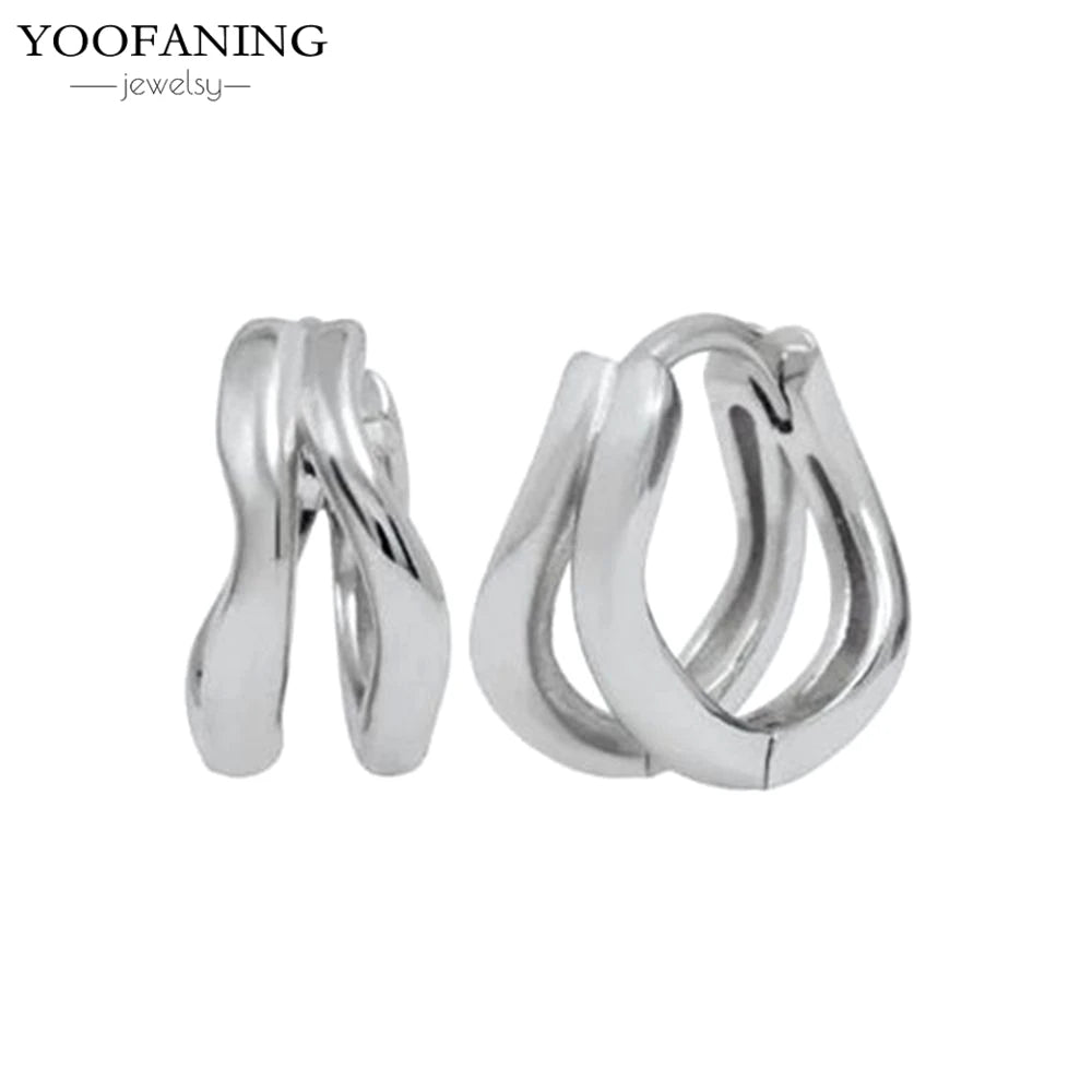 2025 New  925 Sterling Silver Needle Classic Retro Gold and Silver Ring Shaped Women's Large Earrings Party Luxury Jewelry Gifts