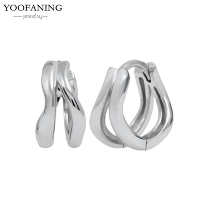 2025 New  925 Sterling Silver Needle Classic Retro Gold and Silver Ring Shaped Women's Large Earrings Party Luxury Jewelry Gifts