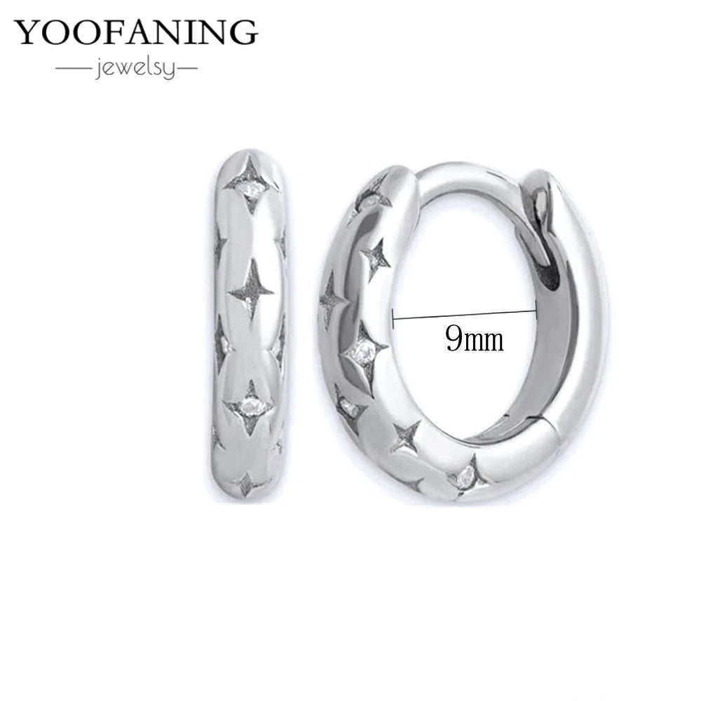 2025 New  925 Sterling Silver Needle Classic Retro Gold and Silver Ring Shaped Women's Large Earrings Party Luxury Jewelry Gifts