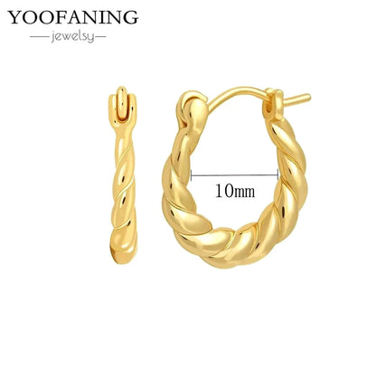 2025 New  925 Sterling Silver Needle Classic Retro Gold and Silver Ring Shaped Women's Large Earrings Party Luxury Jewelry Gifts