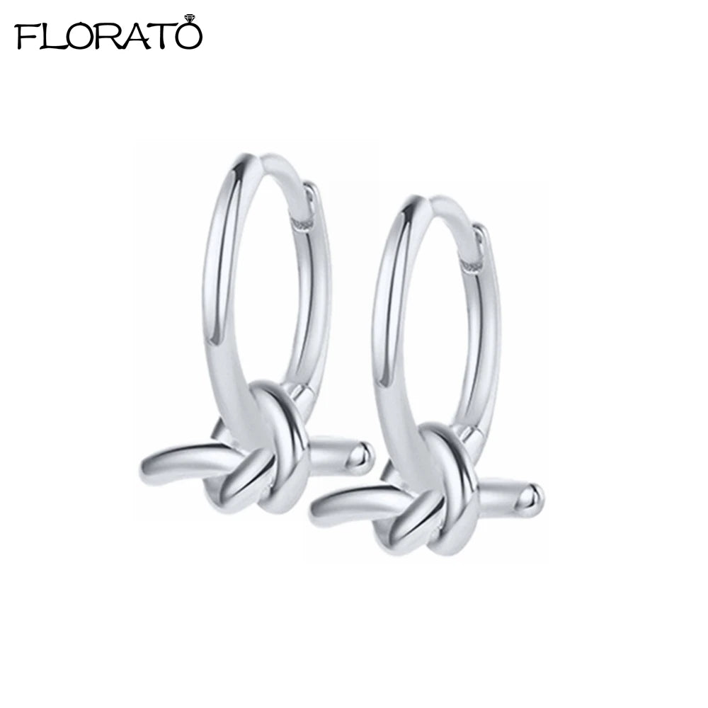 2025 New Gold Color Smooth Small Circle Earrings for Women 925 Sterling Silver Needle Trend Pendant Earrings Party Jewelry Gift