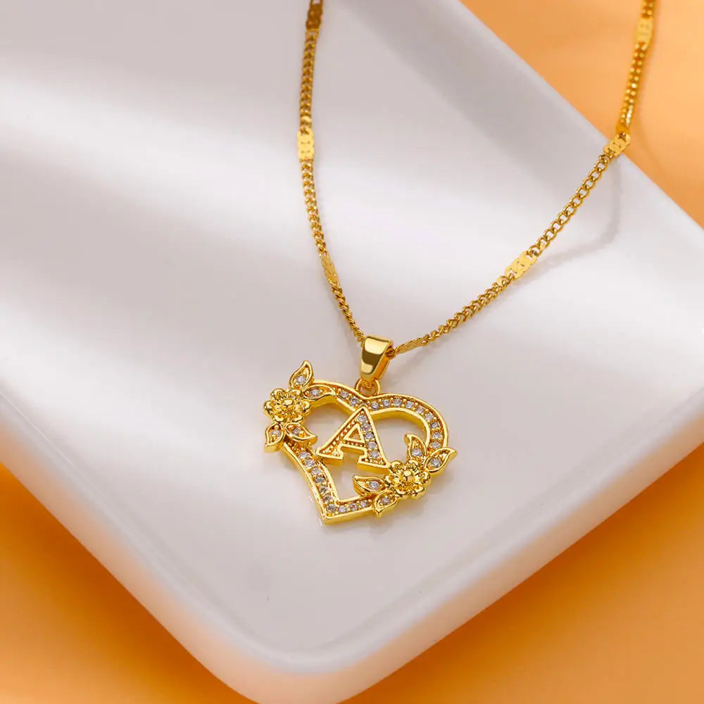 Pendentif Cœur Initial (Personnalisable)
