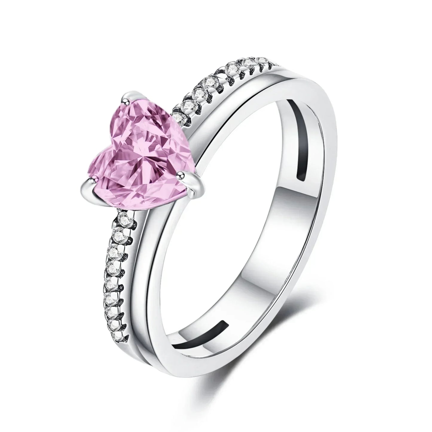 Original 925 Sterling Silver Princess Crown Moon Star Heart Bow Shell Crystal Rings Women Valentine's Birthday Gifts DIY Jewelry