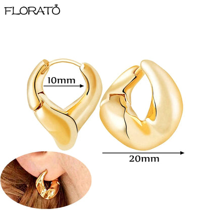 2025 New Gold Color Smooth Small Circle Earrings for Women 925 Sterling Silver Needle Trend Pendant Earrings Party Jewelry Gift