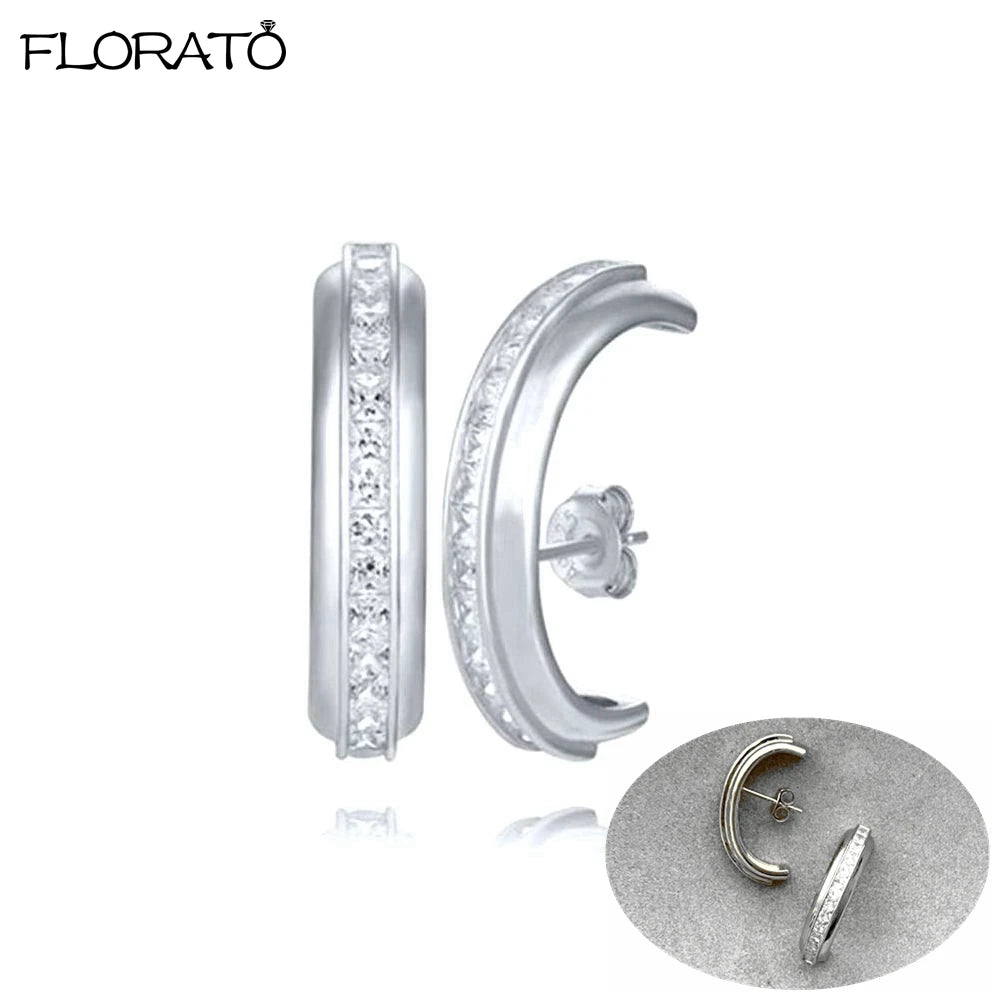 2025 New Gold Color Smooth Small Circle Earrings for Women 925 Sterling Silver Needle Trend Pendant Earrings Party Jewelry Gift