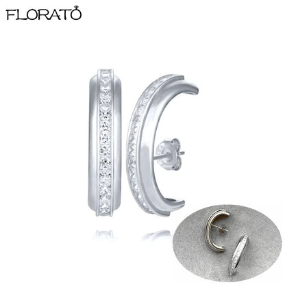 2025 New Gold Color Smooth Small Circle Earrings for Women 925 Sterling Silver Needle Trend Pendant Earrings Party Jewelry Gift