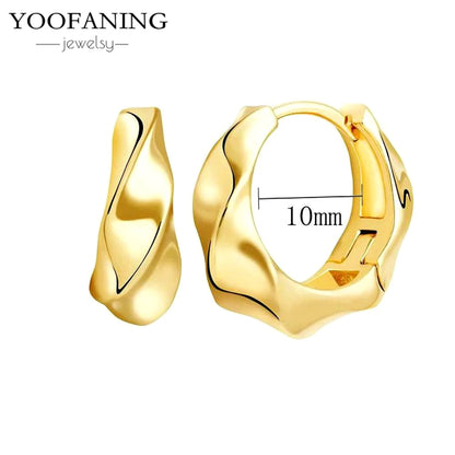 2025 New  925 Sterling Silver Needle Classic Retro Gold and Silver Ring Shaped Women's Large Earrings Party Luxury Jewelry Gifts