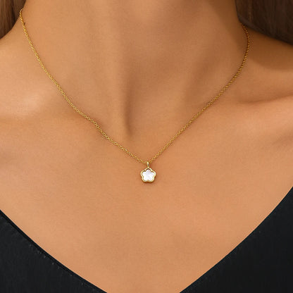 AIDE 925 Sterling Silver Flower Shell With Zircon Necklace For Women Design Delicate Zircon Adjustable Exquisite Chains Jewelry