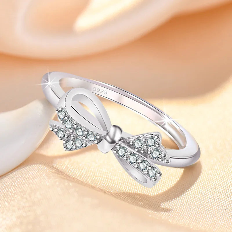 Original 925 Sterling Silver Ring High Quality Adjustable Opening AAA Zircon For Women Wedding Fine Fashion Jewelry Gift