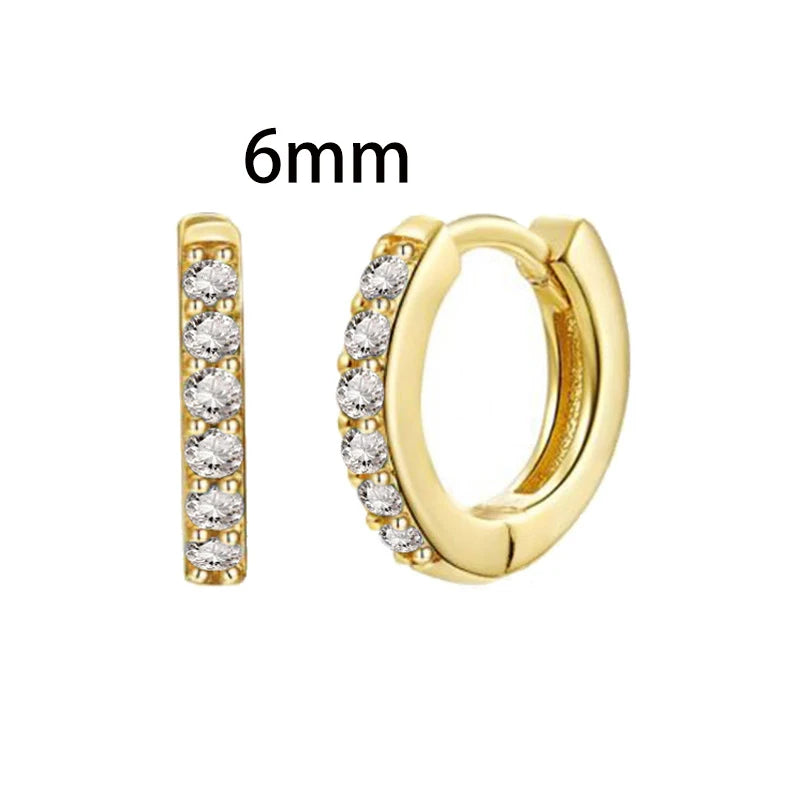 New Design Stainless Steel Cubic Zirconia Chain Hoop Earring For Women Square Water Drop Punk Cartilage Earring Piercing Jewelry