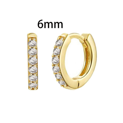 New Design Stainless Steel Cubic Zirconia Chain Hoop Earring For Women Square Water Drop Punk Cartilage Earring Piercing Jewelry