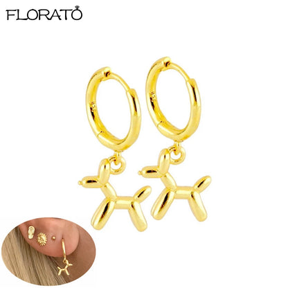 2025 New Gold Color Smooth Small Circle Earrings for Women 925 Sterling Silver Needle Trend Pendant Earrings Party Jewelry Gift