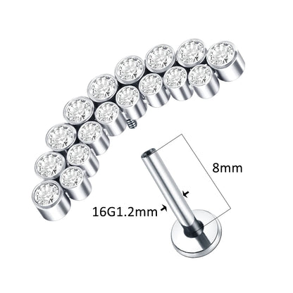 1pcs Titanium Piercing Cross Flower Stud Earring Internally Threaded Cubic Zircon Tragus Helix Piercing Body Jewelry