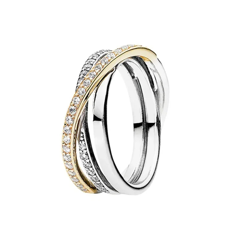 Original 925 Sterling Silver Princess Crown Moon Star Heart Bow Shell Crystal Rings Women Valentine's Birthday Gifts DIY Jewelry