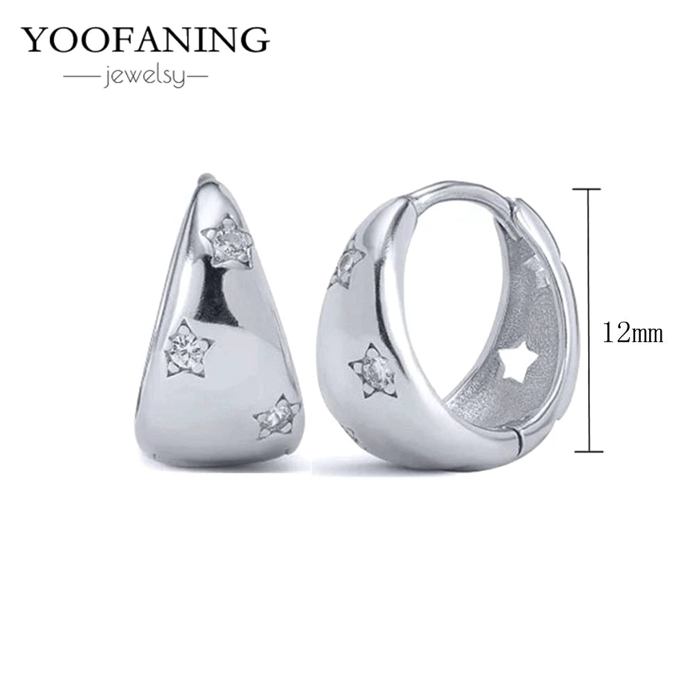 2025 New  925 Sterling Silver Needle Classic Retro Gold and Silver Ring Shaped Women's Large Earrings Party Luxury Jewelry Gifts