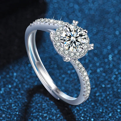 Original 925 Sterling Silver Ring High Quality Adjustable Opening AAA Zircon For Women Wedding Fine Fashion Jewelry Gift