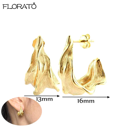 2025 New Gold Color Smooth Small Circle Earrings for Women 925 Sterling Silver Needle Trend Pendant Earrings Party Jewelry Gift