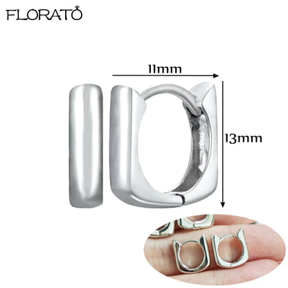 2025 New Gold Color Smooth Small Circle Earrings for Women 925 Sterling Silver Needle Trend Pendant Earrings Party Jewelry Gift