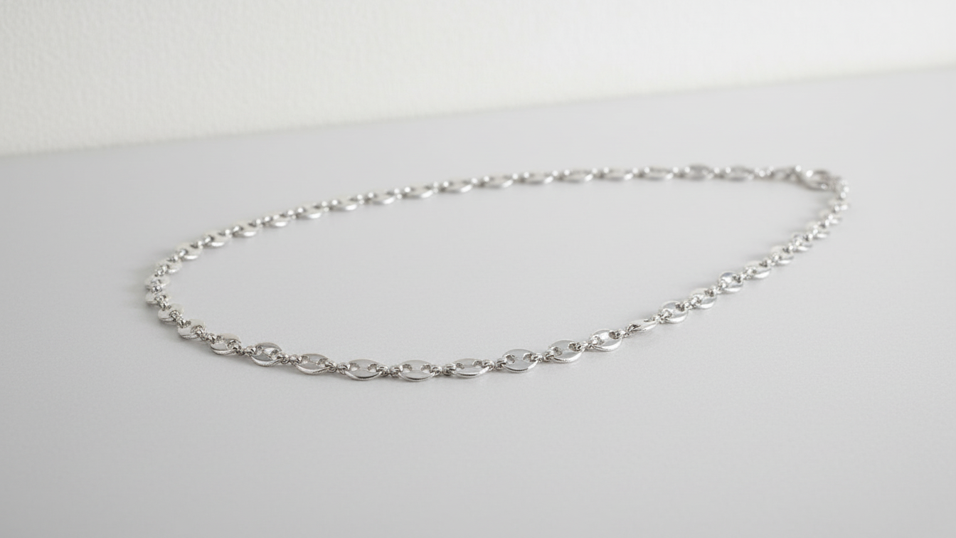 Collier Graine de café argent